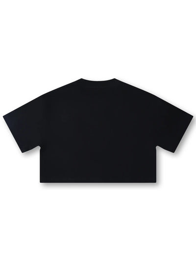 Boxy L.A. Skyline Bling Crop Tee-541