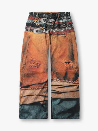 Personalized Graffiti Denim Pants-S1059