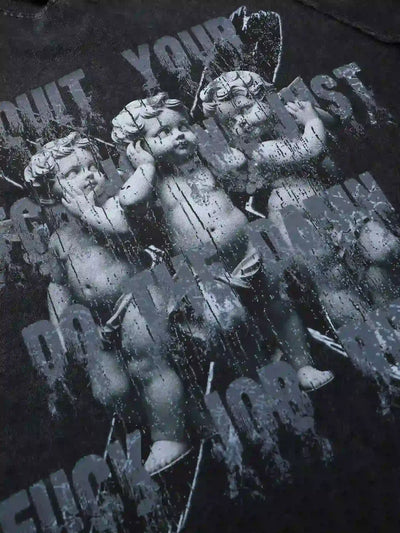 Fallen Cherubs Speak Not – Hooded T-shirt-187