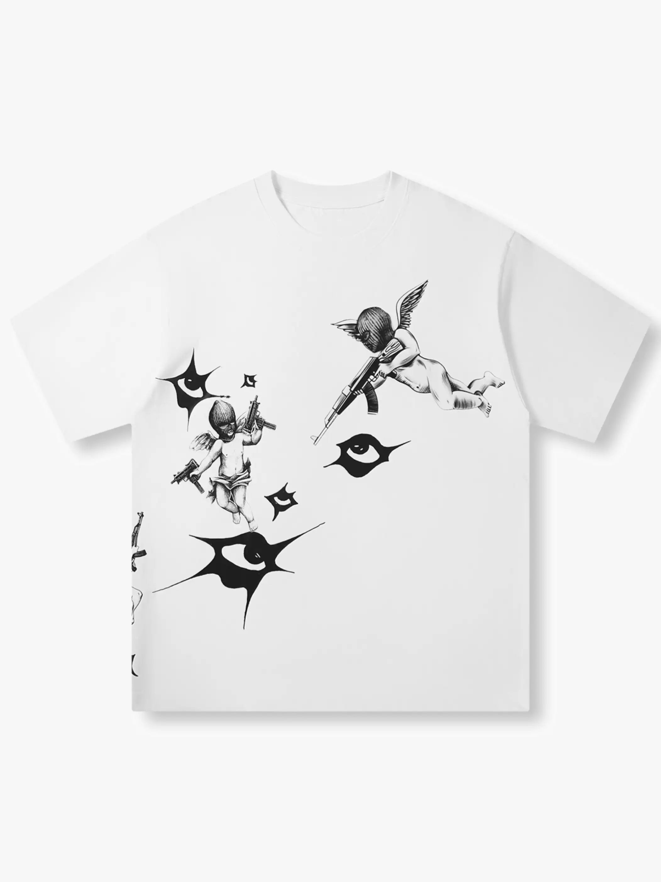 Heat Transfer Armed Angel T-shirt-245