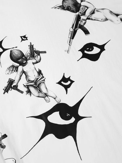 Heat Transfer Armed Angel T-shirt-245