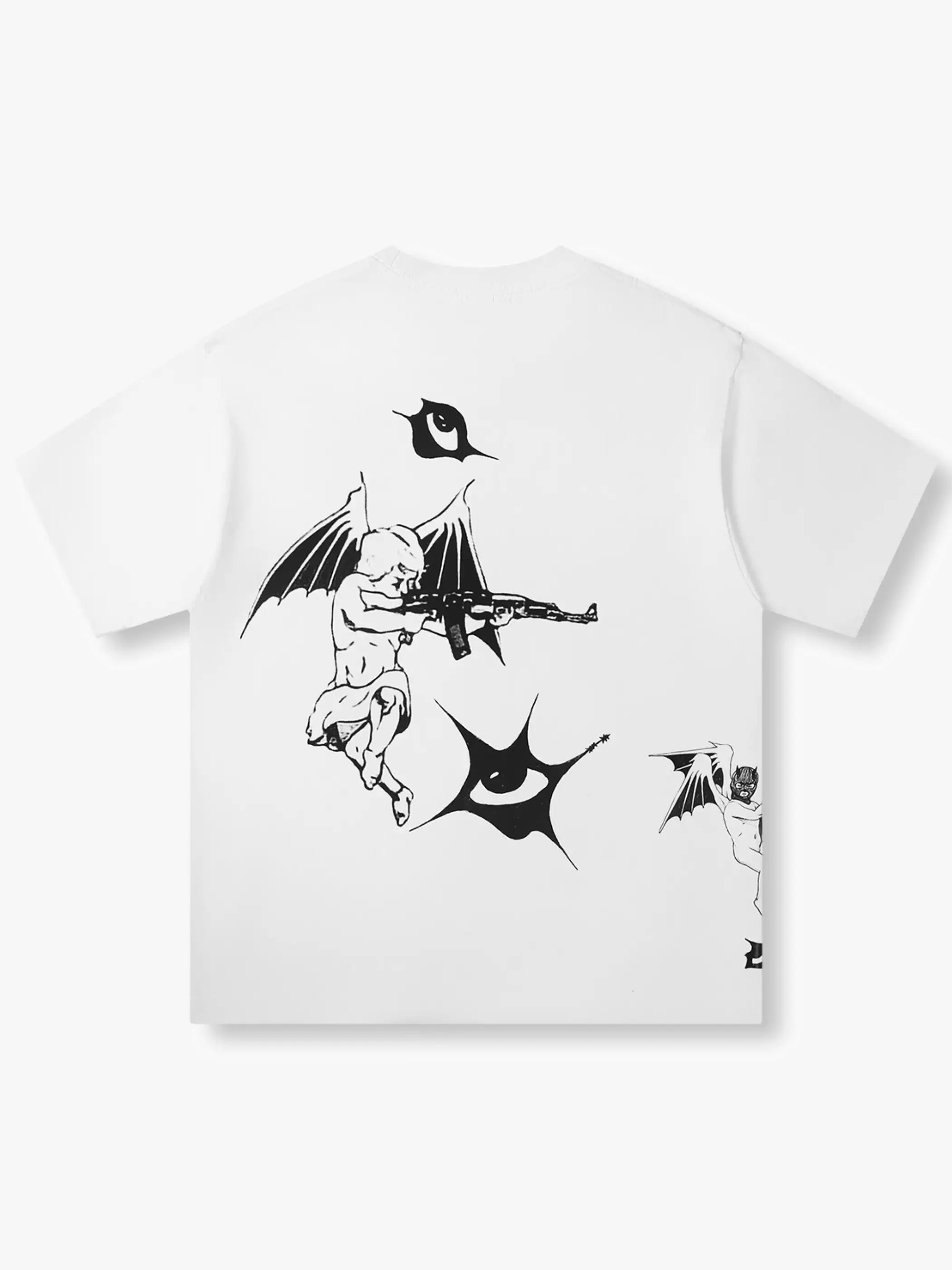 Heat Transfer Armed Angel T-shirt-245