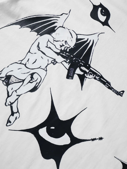 Heat Transfer Armed Angel T-shirt-245