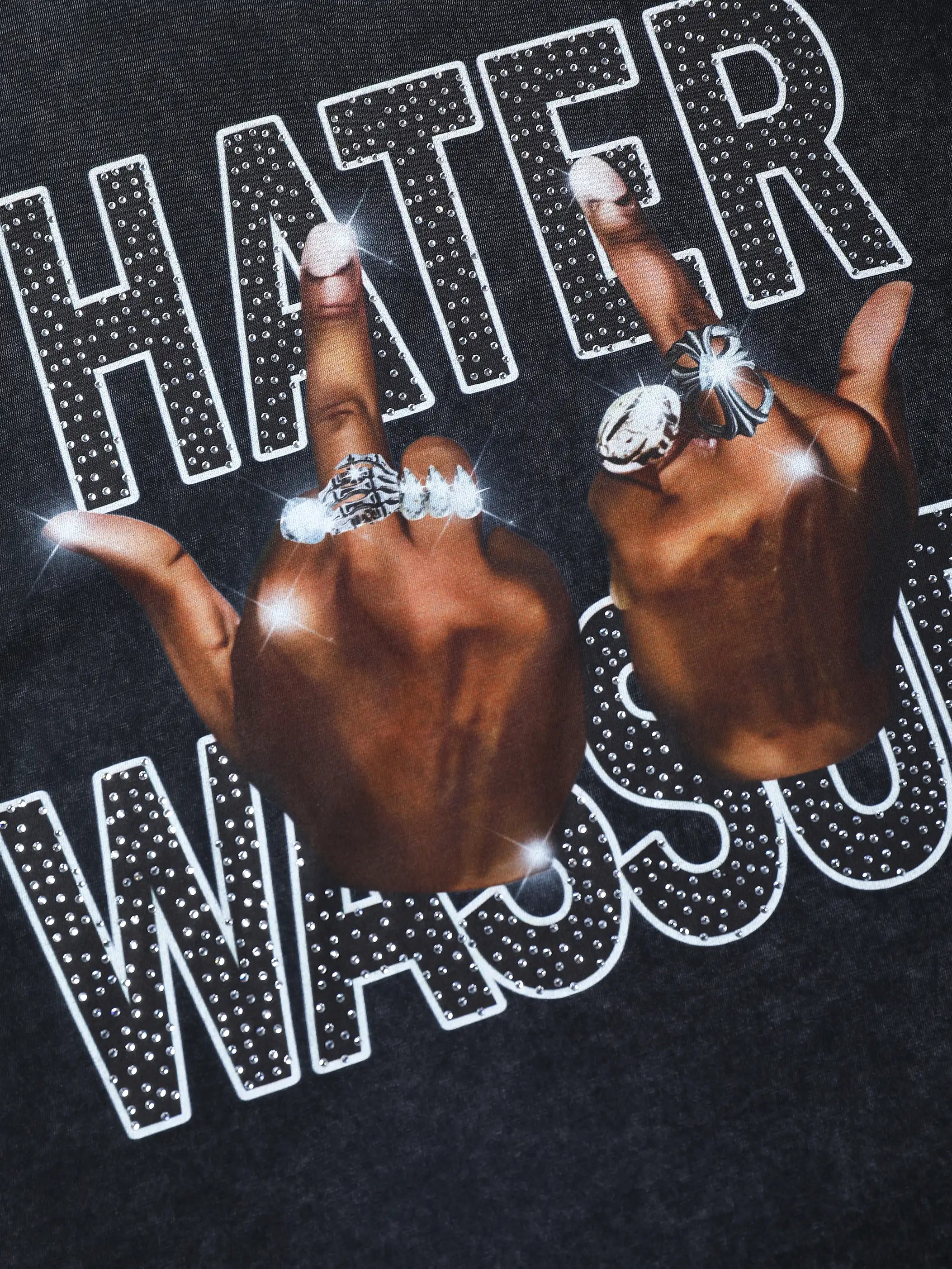 Black Bling Middle Finger Vest-250