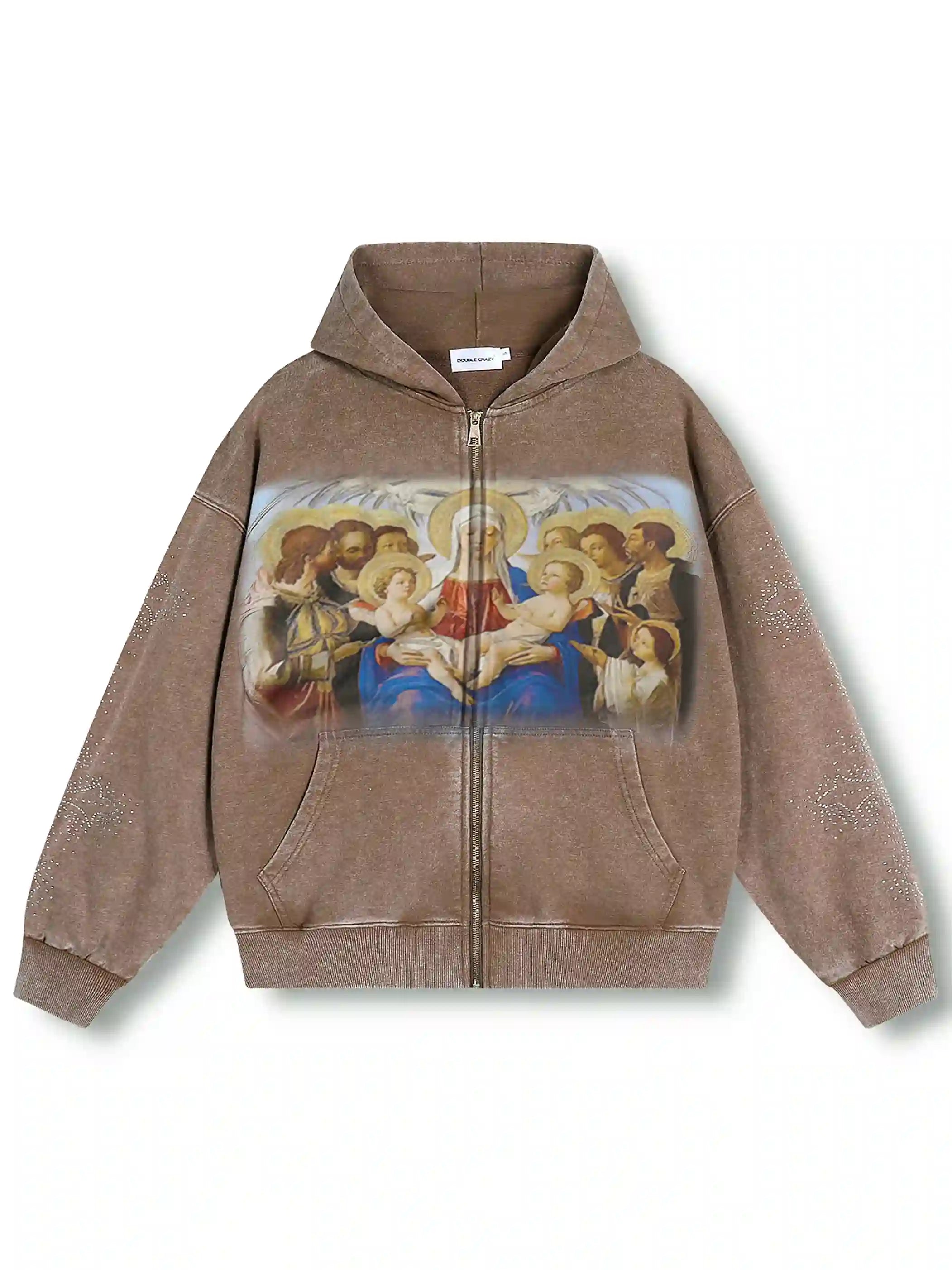 Religious Icon Vintage Zip Hoodie-104
