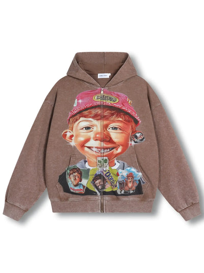 Sudadera con capucha de niño de dibujos animados retro-066
