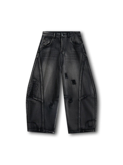 Dark Wash Distress Jeans - S131