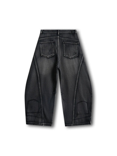 Dark Wash Distress Jeans-S131