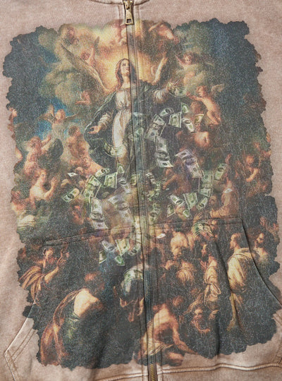 Zip-up Hoodie with Divine Art Print -134