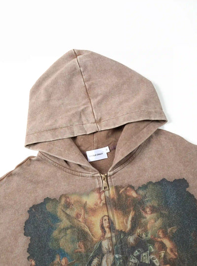 Zip-up Hoodie with Divine Art Print-134