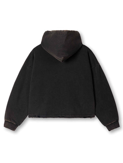Vintage Savior Print Boxy Hoodie-719