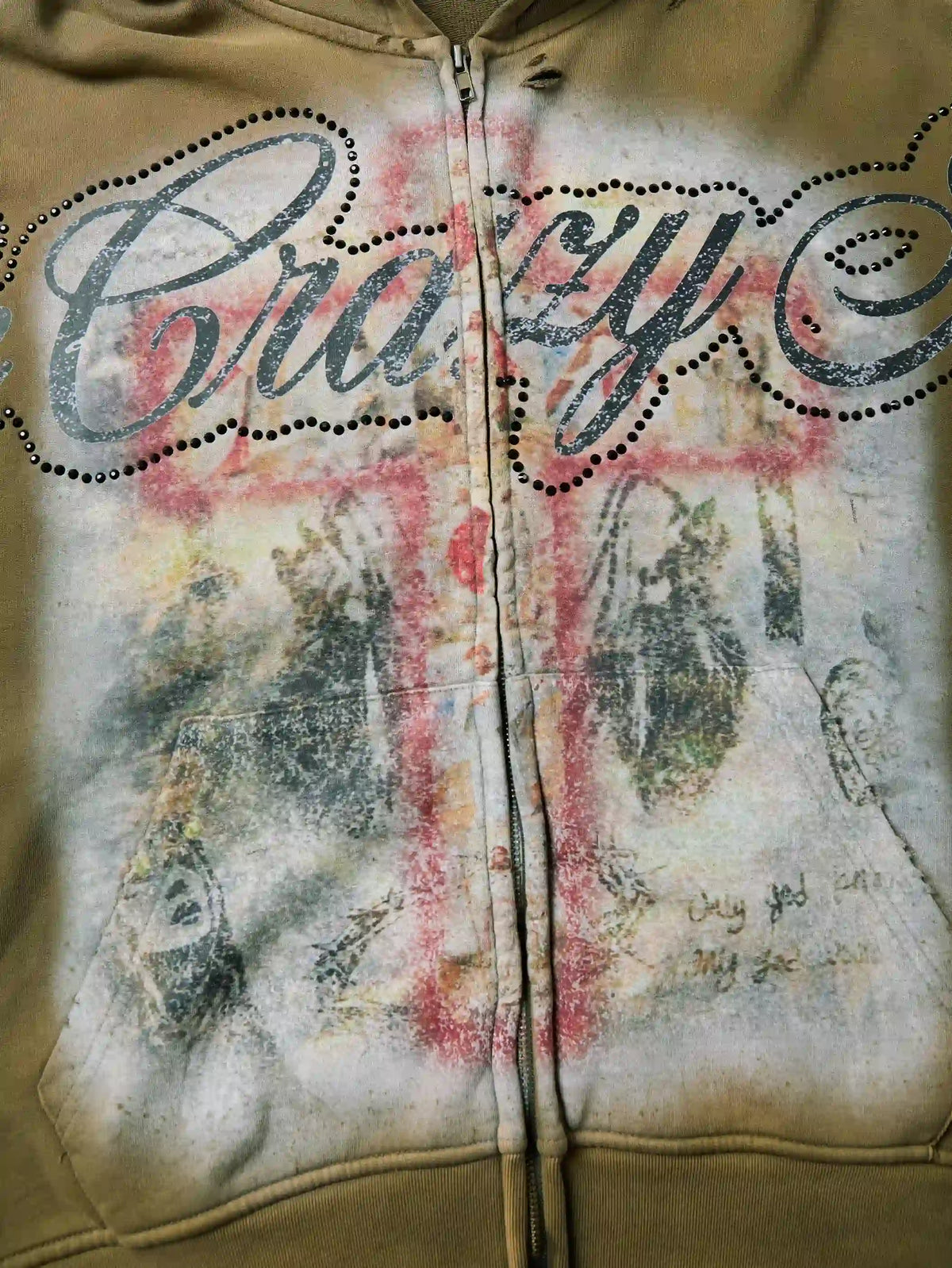 Sweat à capuche Croix cramoisie-355