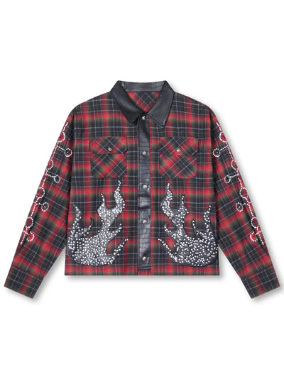 Camisa Bling con diseño de cuadros (Fire Check)-380