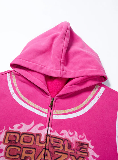 Flame Burst Zip Hoodie-379