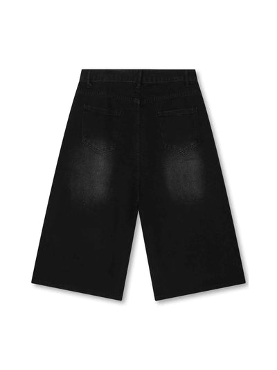 Rhinestone Cross Denim Pants-358