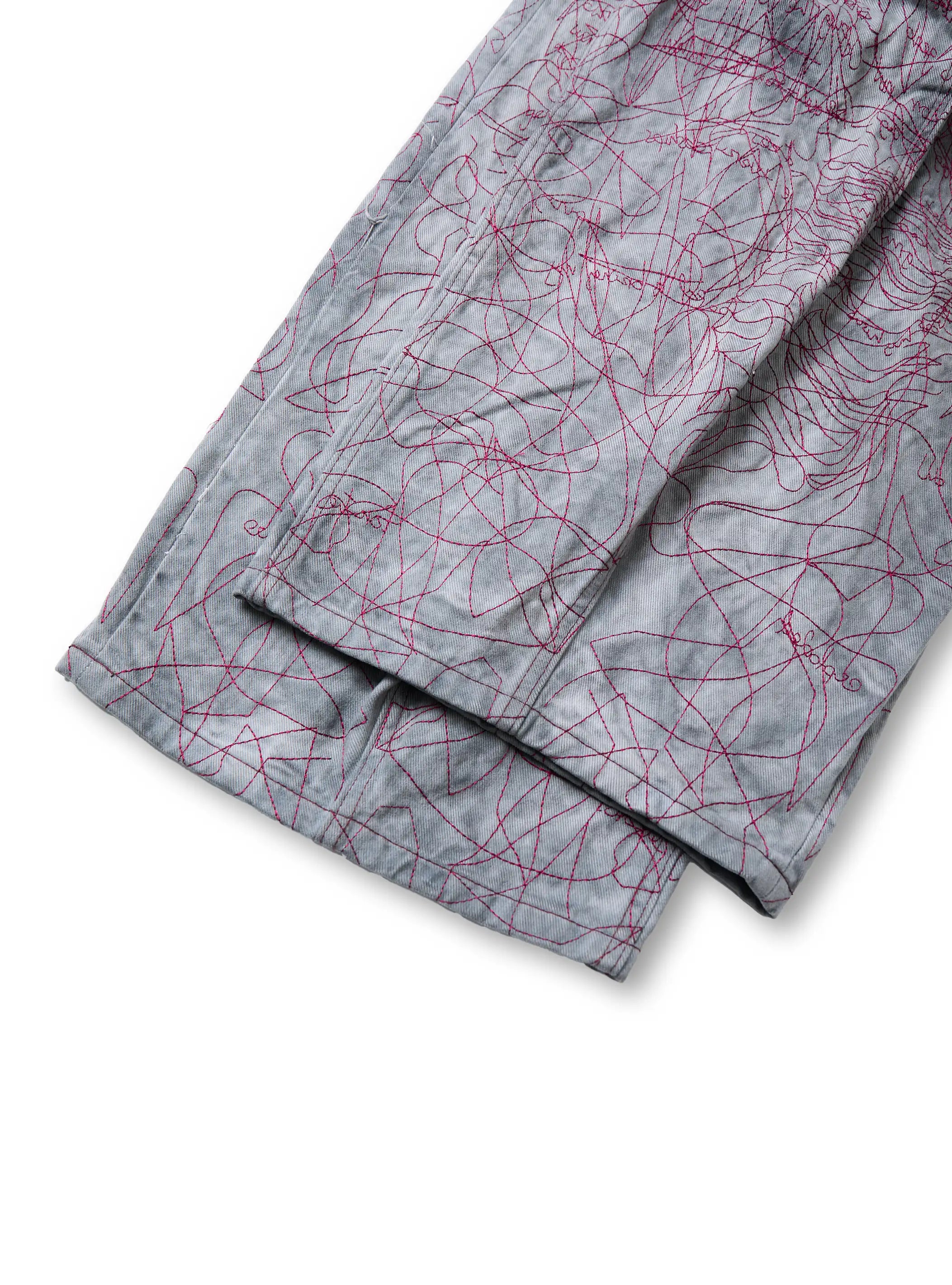 Hand-Drawn Chaos Denim Jeans-S1182