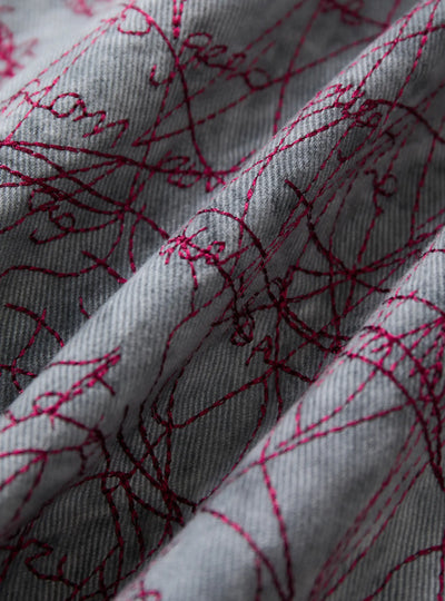 Hand-Drawn Chaos Denim Jeans-S1182