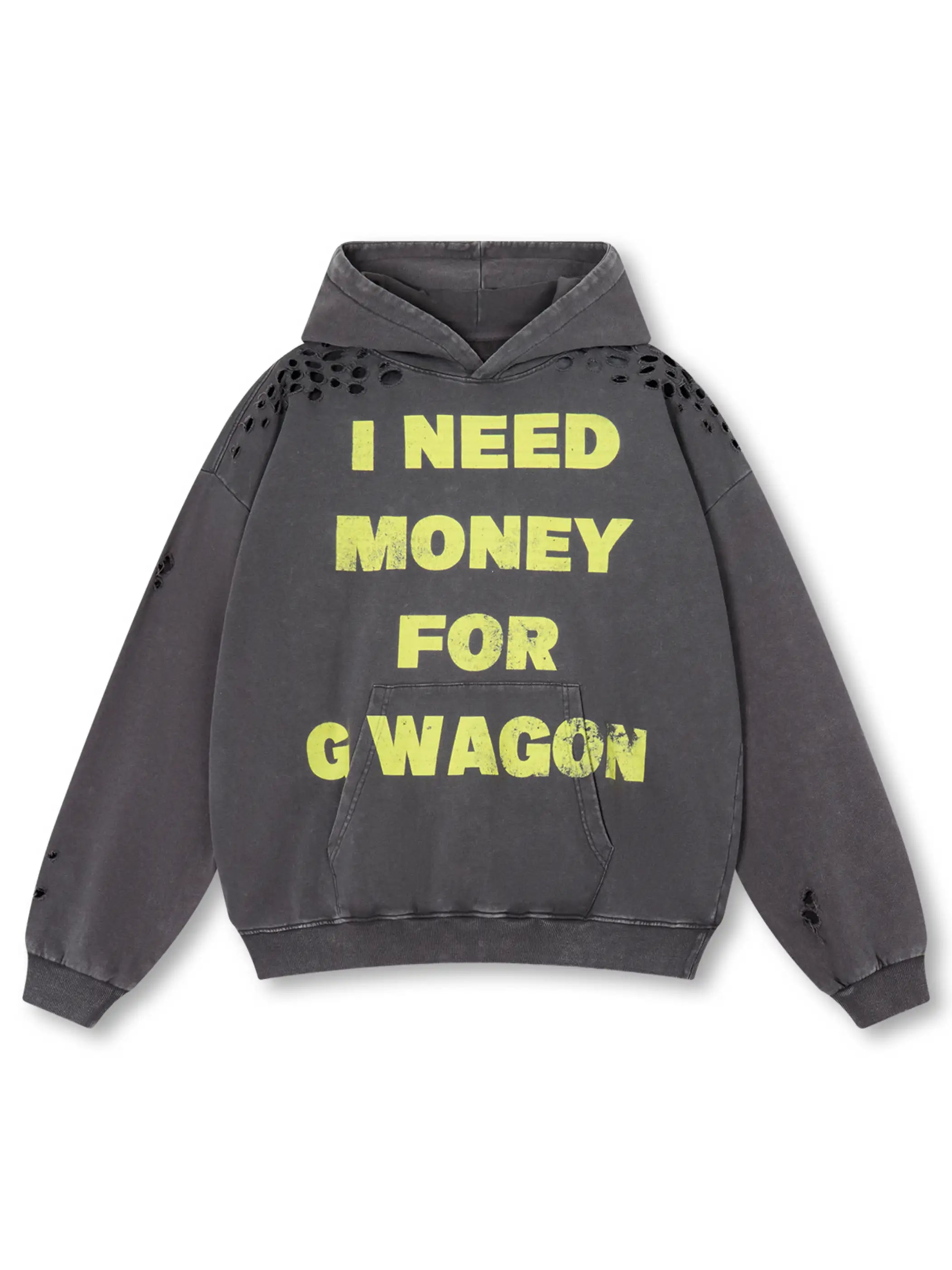 Luxury Hustle Distressed Hoodie-314