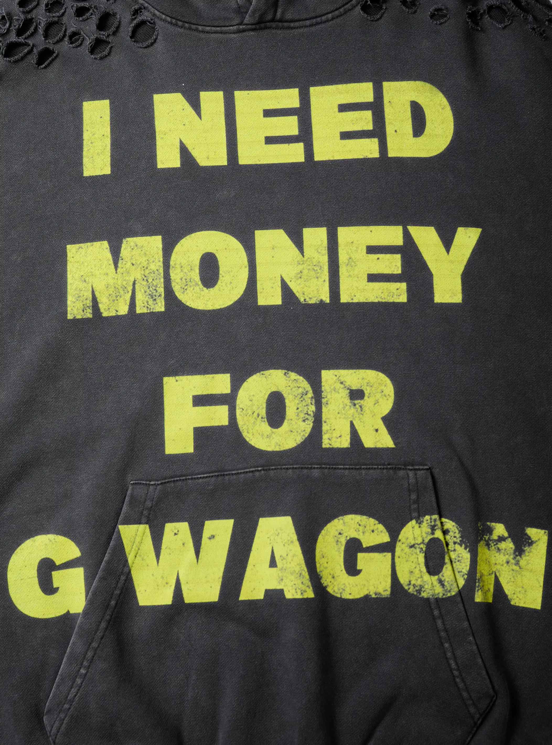 Luxury Hustle Distressed Hoodie-314