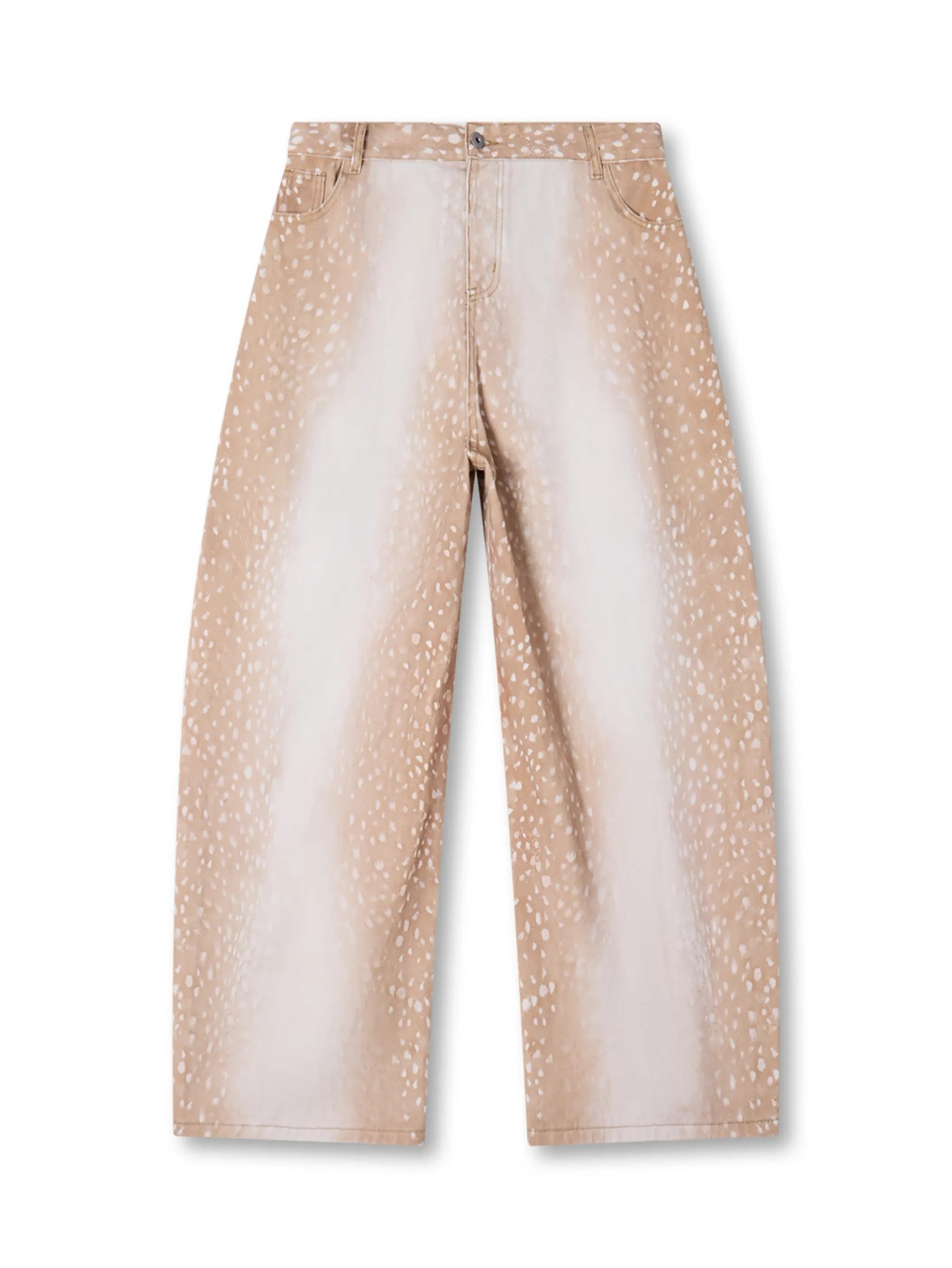 Fawn-Print Curved-Leg Denim-S1200