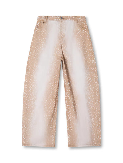 Fawn-Print Curved-Leg Denim-S1200