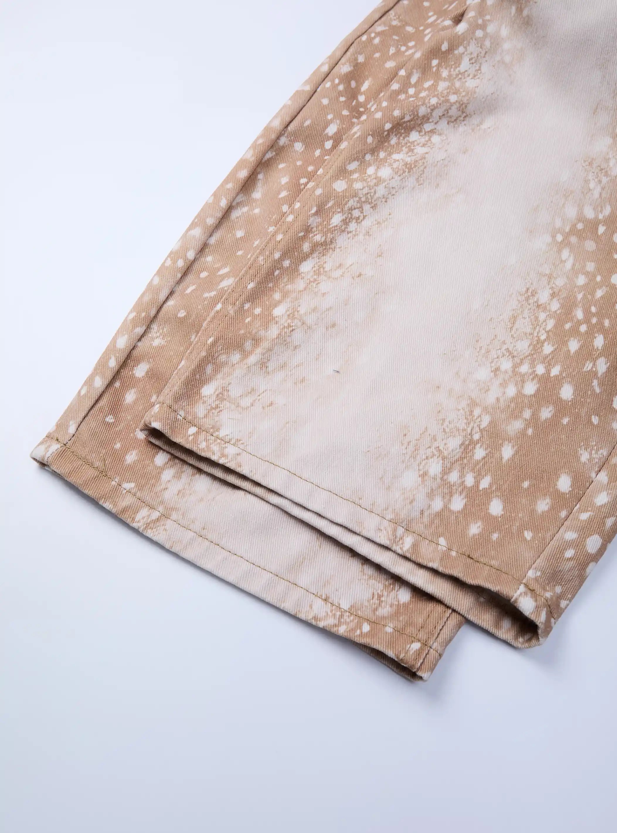 Fawn-Print Curved-Leg Denim-S1200