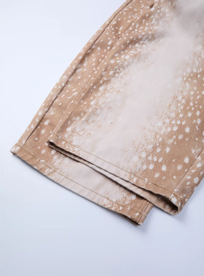 Fawn-Print Curved-Leg Denim-S1200