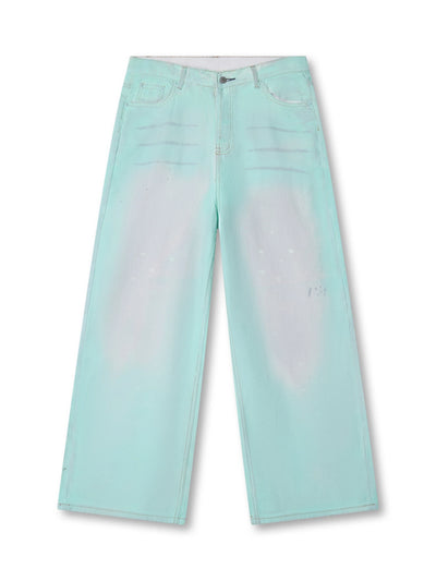 Neon Glow Stacked Baggy Jeans-S1201