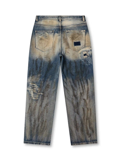 Dirty Tint Scrawl Distressed Denim-S1202
