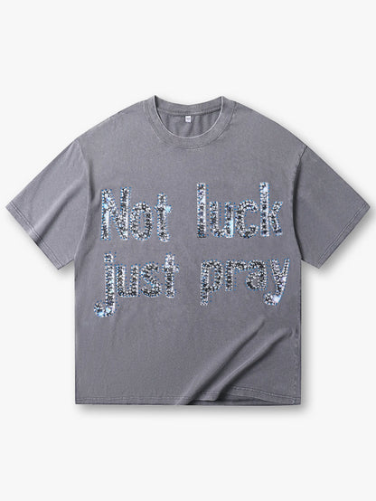 Shining Diamond Graffiti Print T-shirt-069T