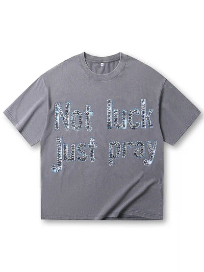 Camiseta con estampado de grafiti diamante brillante-069T