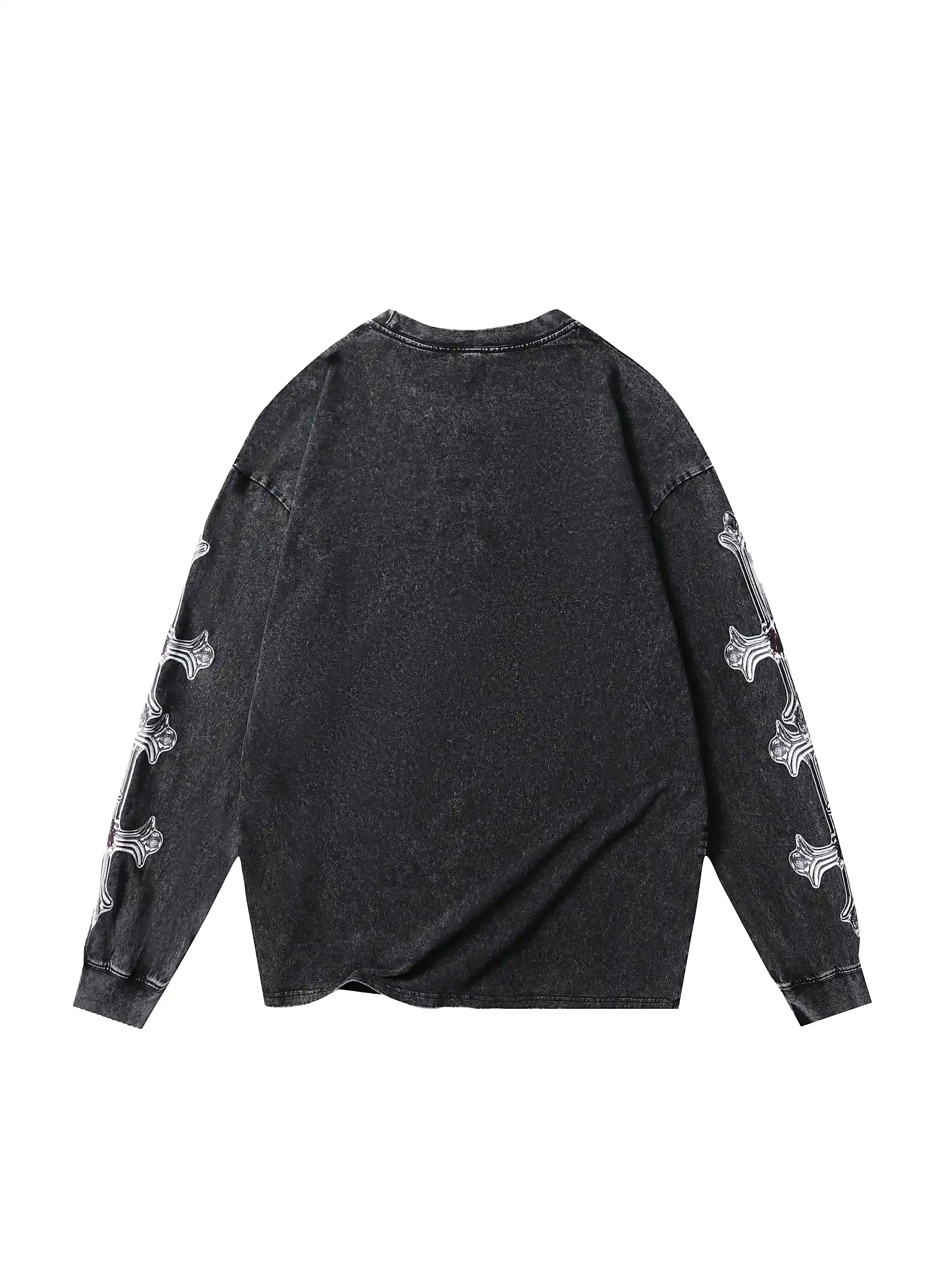 Colorful Chain Cross Graphic Long Sleeve -107
