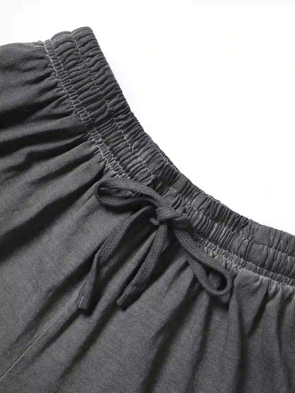 Gothic Angel Flame Print Casual Shorts-196