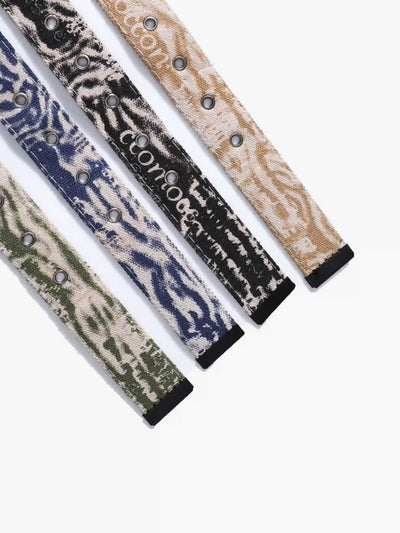 Dragon Buckle Belt Collection with Printed Straps Trendy Streetwear Fashion Accessories