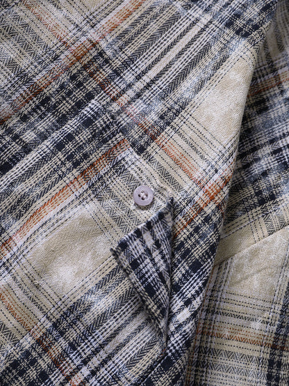 Casual Plaid Shirt with Button Front Stylish Streetwear Long Sleeve Shirt - S129