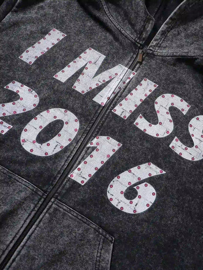 Sweat à capuche rétro streetwear zippé pour une mode tendance