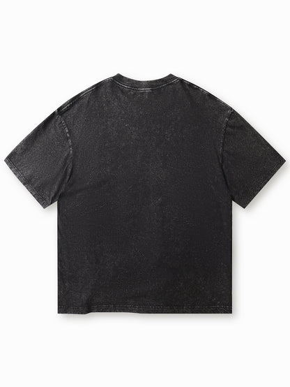 Summer Style Black Graphic T-Shirt with Jewel-Encrusted Hairstyle Print Trendy Streetwear Casual Top - S128