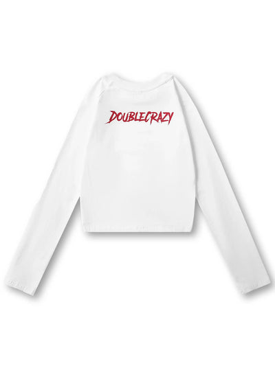 Bold Diamond Grillz Graphic Crop Top-072