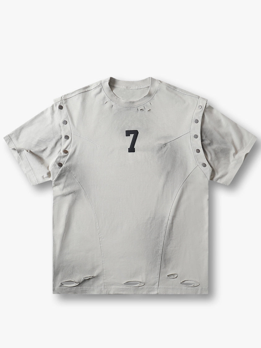 Number 7 Metal Ring T-shirt-S1009