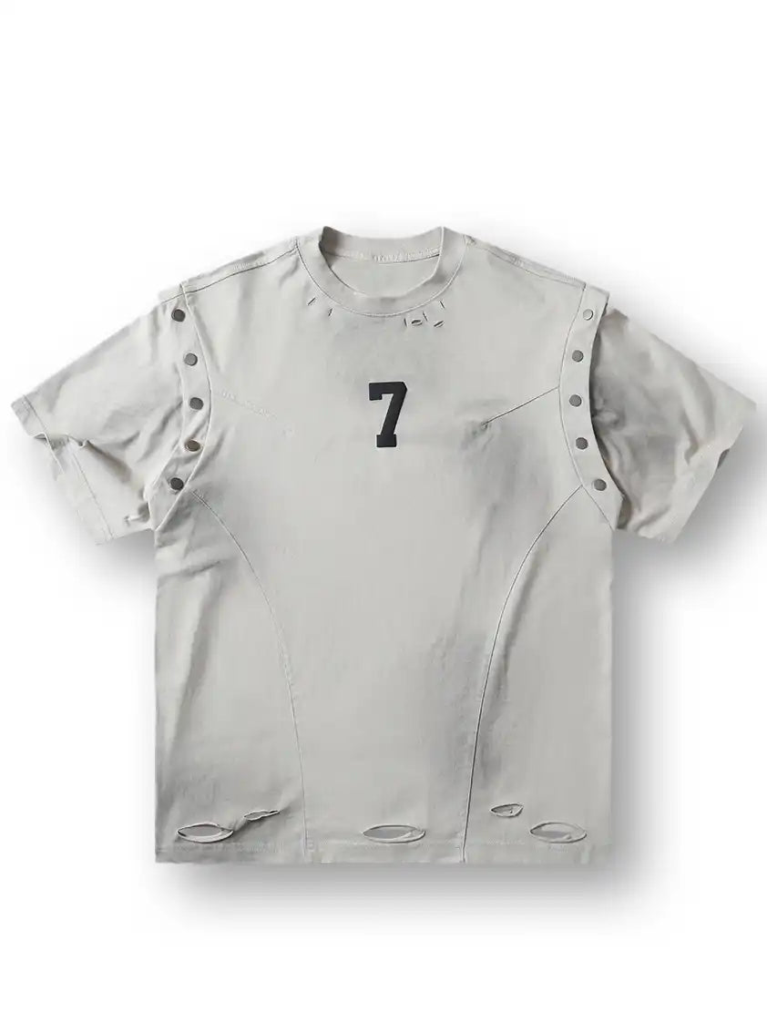 Number 7 Metal Ring T-shirt-S1009