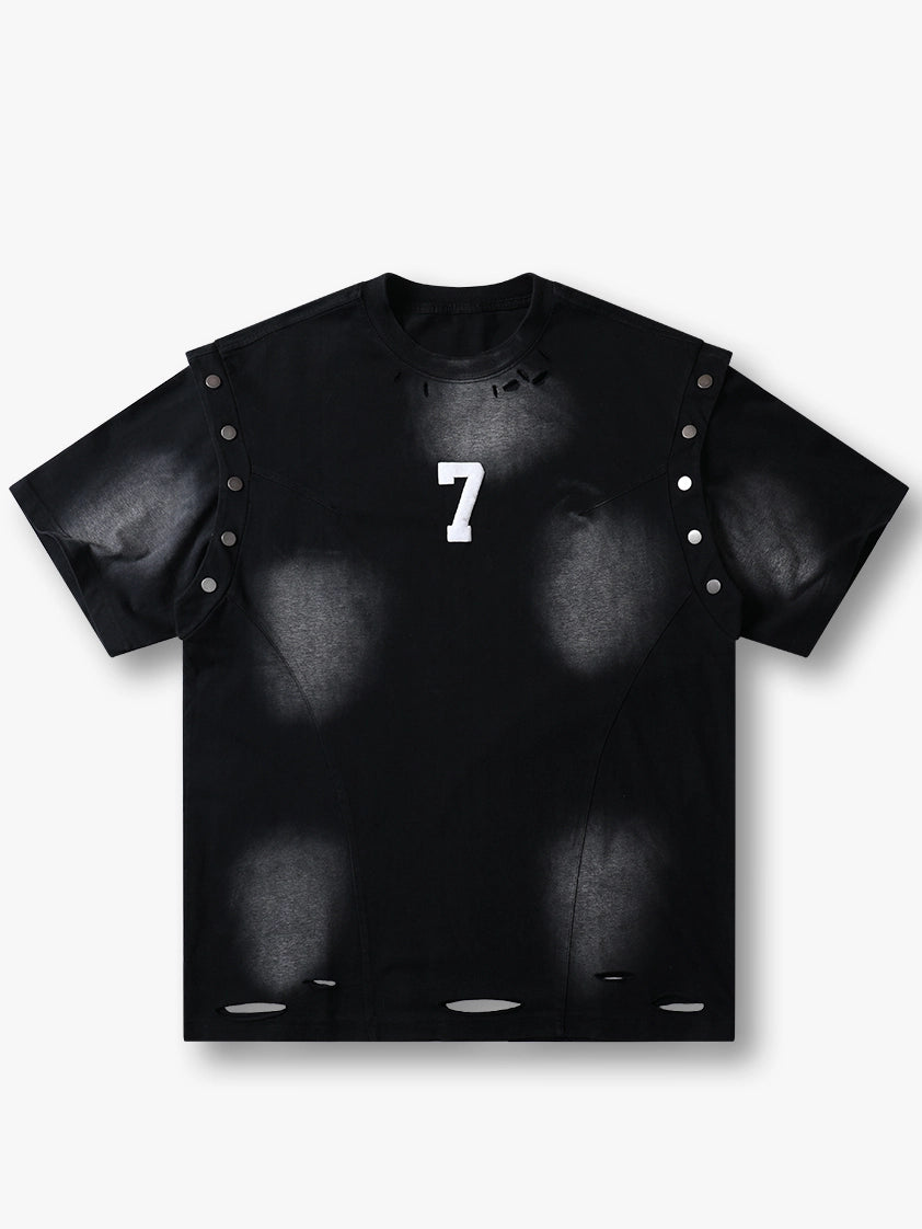 Number 7 Metal Ring T-shirt-S1009