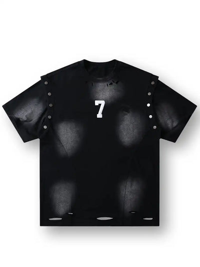 Number 7 Metal Ring T-shirt-S1009