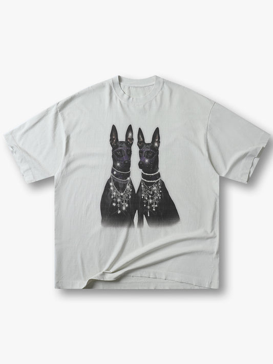 Puppy Graphic T Shirt Unisex Vintage Distressed Streetwear Oversized Tee-162