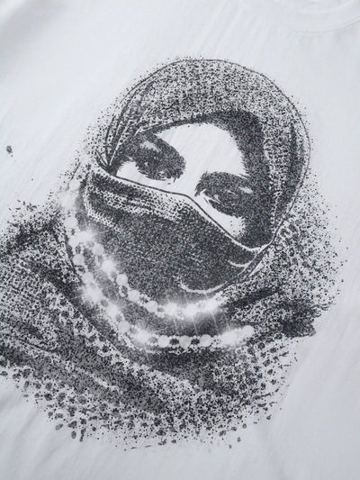 Trendy Hijab Print Cropped Baby Tee- 154