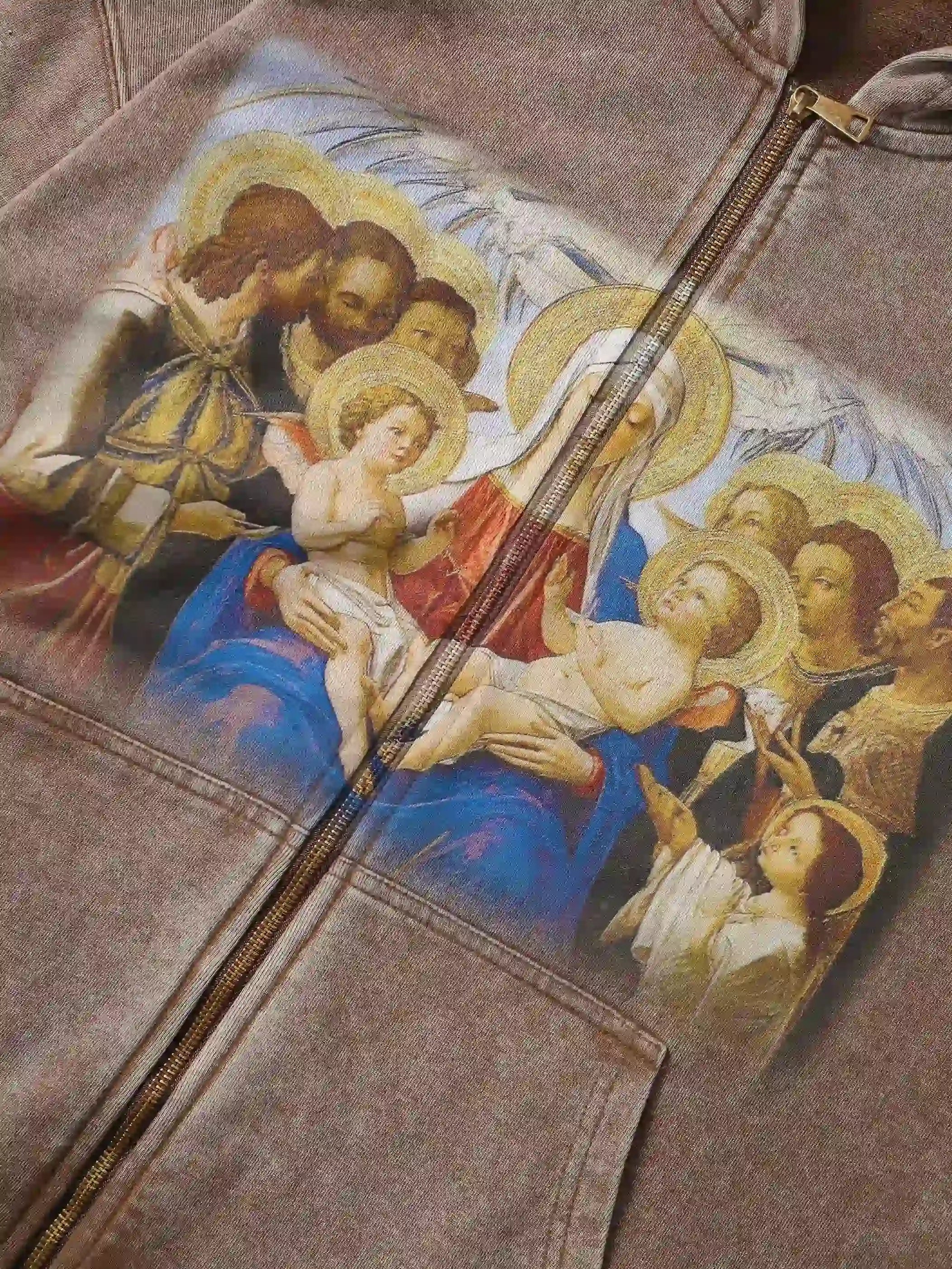 Religious Icon Vintage Zip Hoodie-104