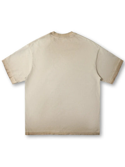 Camiseta Estampada Oversize con Gráfico de Tatuaje Estilo Punk Streetwear-210