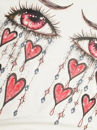 Camiseta con pedrería de lágrima romántica-148