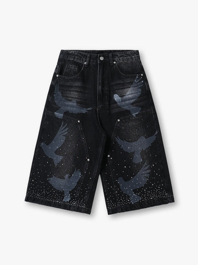 Wings of Freedom Denim Shorts-195