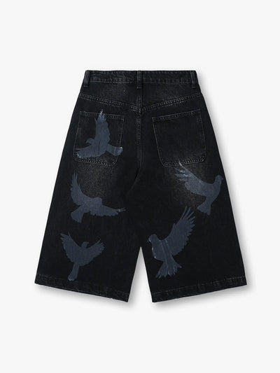 Wings of Freedom Denim Shorts-195