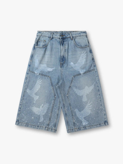 Wings of Freedom Denim Shorts-195